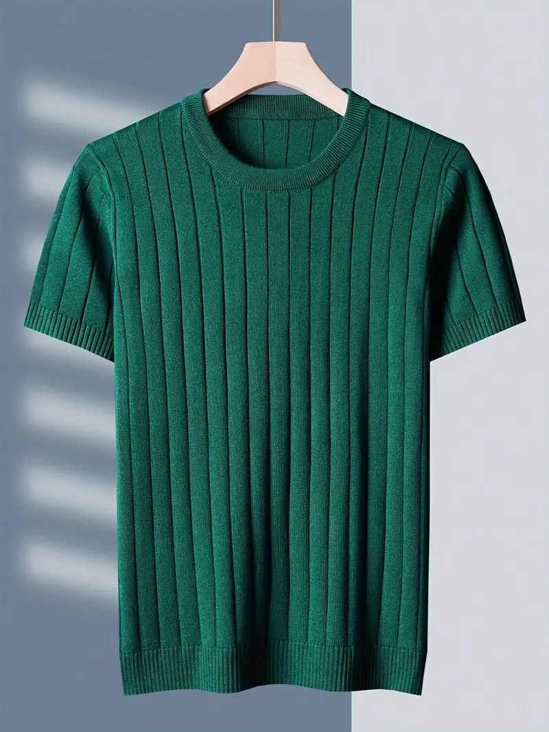 Men's comfortable ribbed tee for stylish everyday wear. Short sleeve, premium feel.