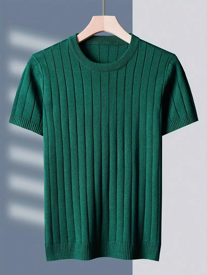 Men's comfortable ribbed tee for stylish everyday wear. Short sleeve, premium feel.
