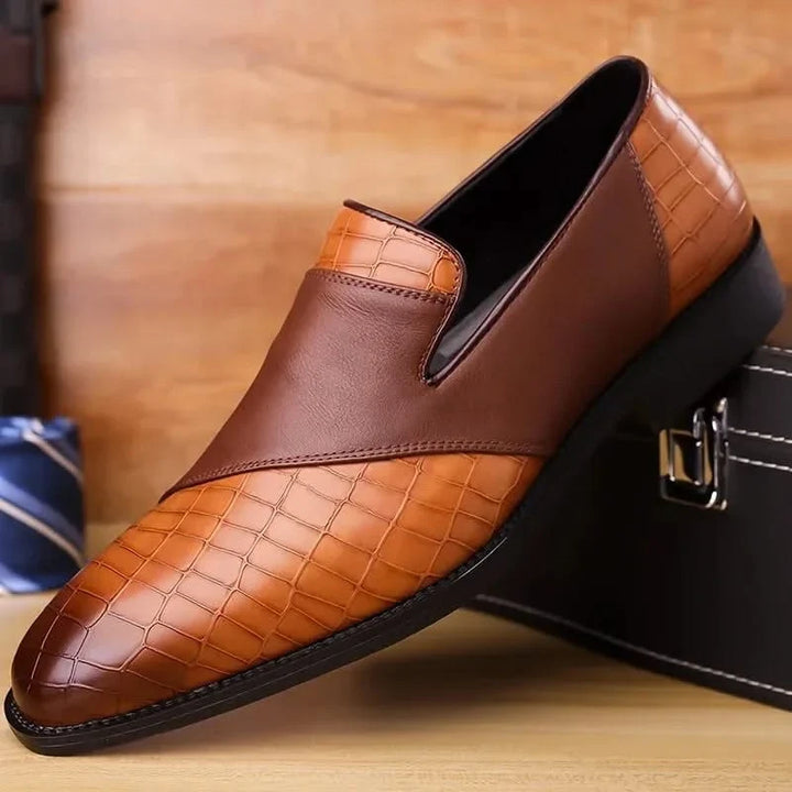 Versatile men's slip-on dress shoes, perfect for business casual or everyday comfort.