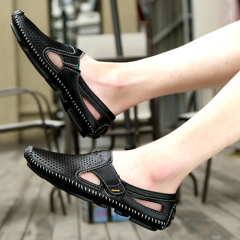 Comfortable men's driving loafers with perforated upper & sturdy grip.