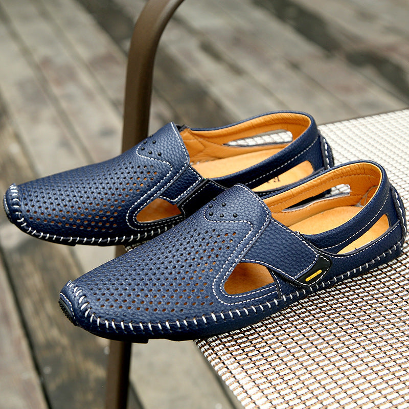 Brown men's slip-on loafers, perfect casual footwear for everyday comfort.