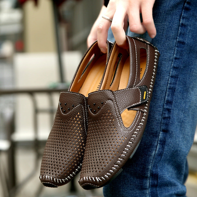 Comfortable men's driving shoes with easy slip-on design & durable sole.