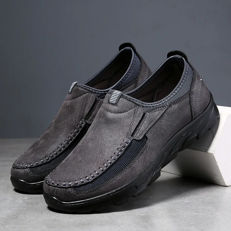 Lightweight men's slip-on loafers, cushioned for comfortable all-day wear & walking, breathable.