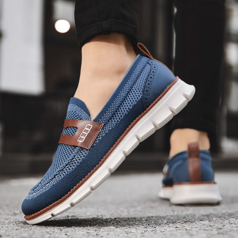 Stylish olive men's casual loafers, lightweight & comfortable for everyday wear.