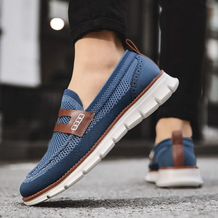 Stylish olive men's casual loafers, lightweight & comfortable for everyday wear.