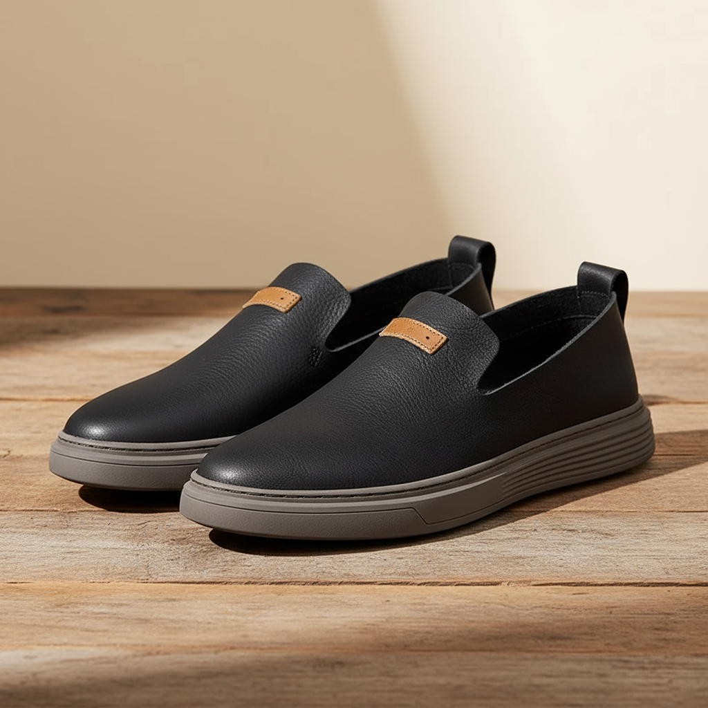 Classic men's slip-on loafer shoes with a durable, versatile design for comfort.