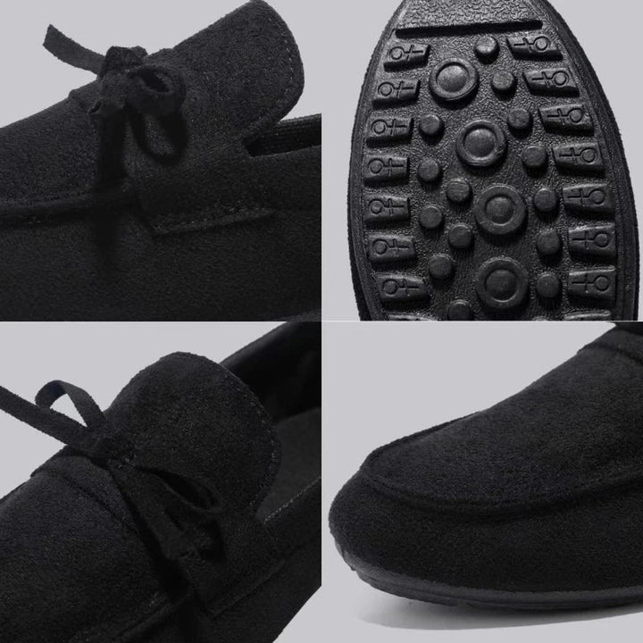 Men's easy-wear loafers featuring a stylish bow, designed for comfort and a sophisticated appeal.