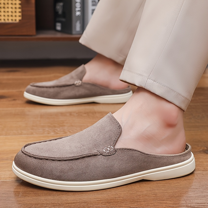 Relaxed men's slip-on mule loafers, ideal casual shoes for comfortable summer wear and effortless fashion.