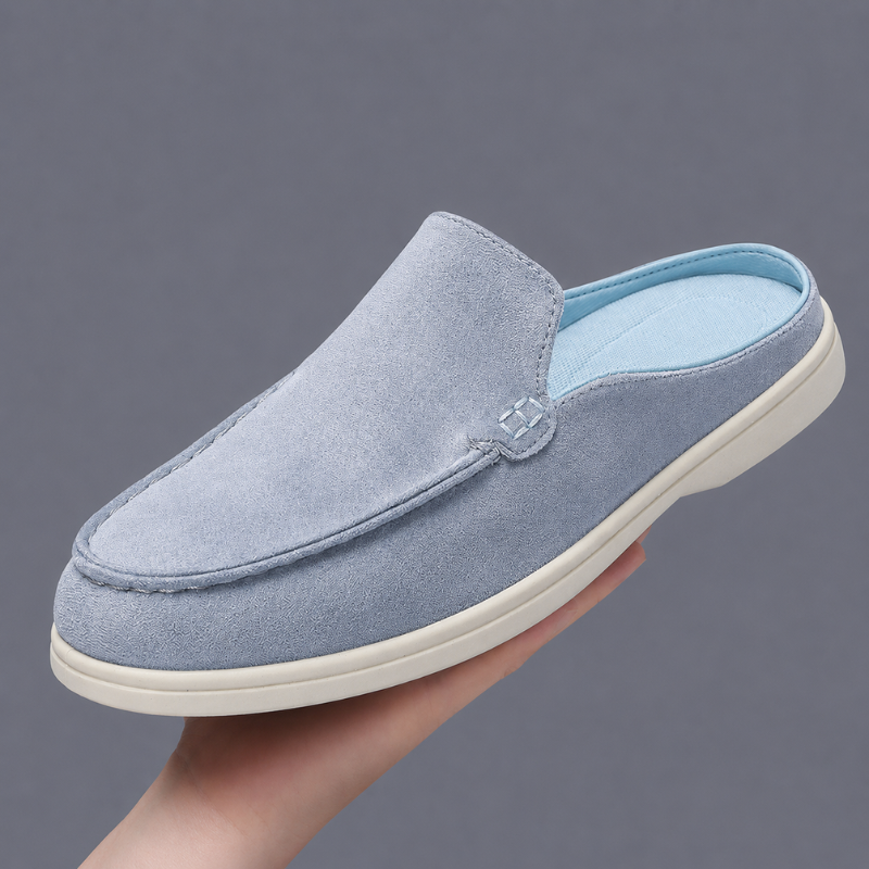 Comfortable men's slip-on mule loafers, ideal footwear for relaxed summer days & casual fashion.