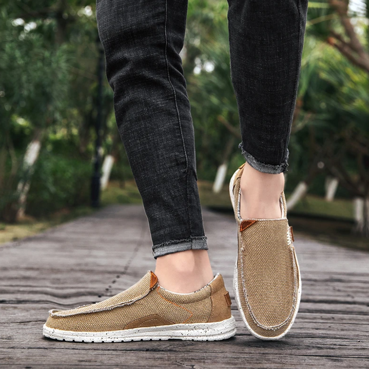 Stylish men's comfortable slip-on footwear, ideal for casual outfits & easy on/off.