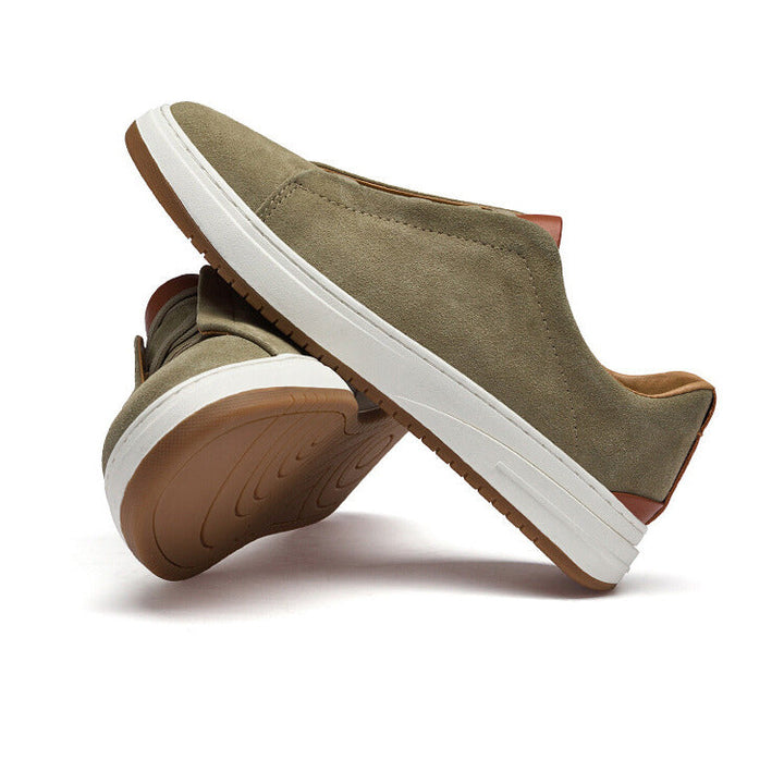 Stylish men's black slip-on sneakers, offering comfort and versatile casual footwear.