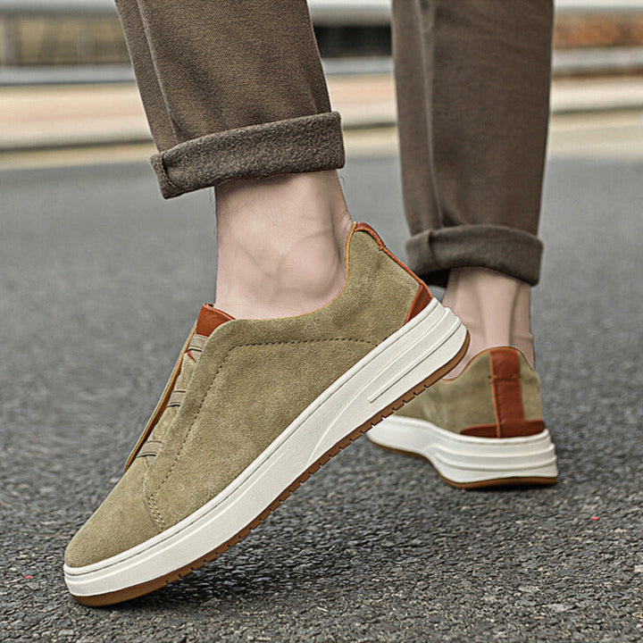Blue men's comfortable slip-on casual shoes, ideal for versatile walking & everyday comfort.