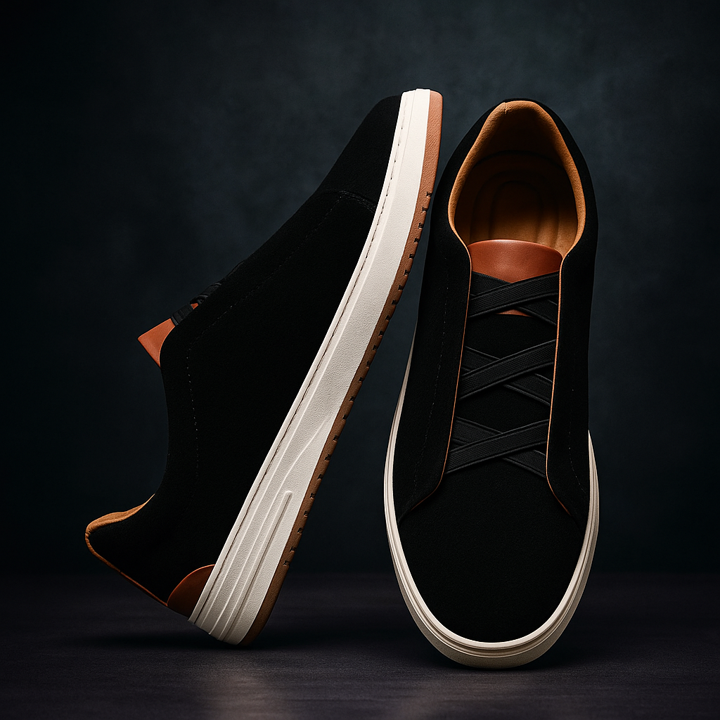 Easy slip-on men's sneakers in versatile khaki, great for quick, comfortable casual footwear.