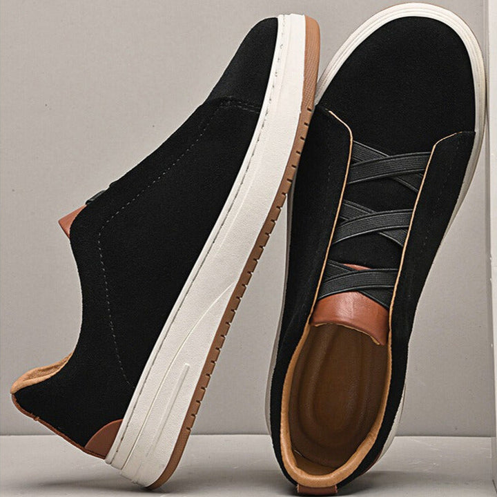 Blue men's slip-on casual sneakers, providing comfort for walking & daily style.