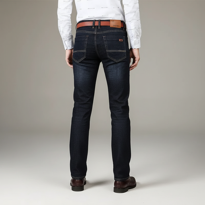 Durable men's straight fit denim jeans for casual wear