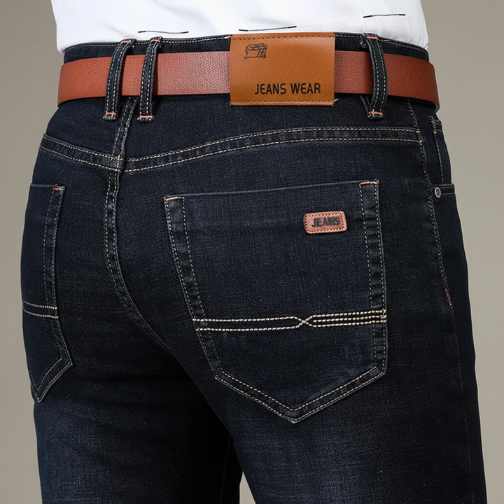Winter fashion men's comfortable straight fit denim jeans