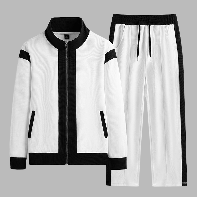 Sporty men's streamlined activewear set. A comfortable tracksuit designed for optimal movement & style.