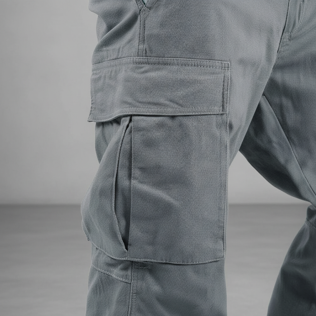 Cotton cargo trousers for men, comfortable and stylish with tapered leg