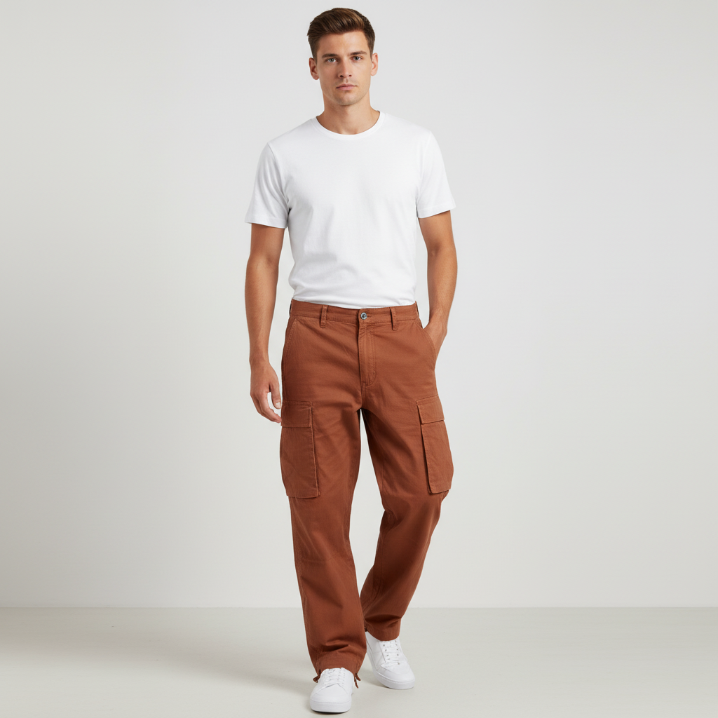 Everyday wear cargo trousers for men, tapered and made for comfort