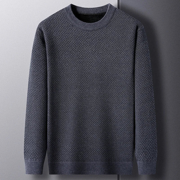 Warm & breathable men's textured knit sweater for everyday fashion. Soft, long-sleeve comfort and casual style.