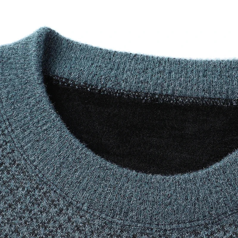 Classic men's knit sweater with a sophisticated textured design. Comfortable, warm, and a key piece for men's fashion.