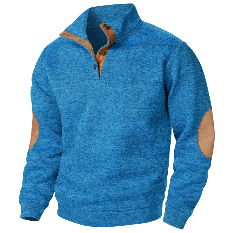 Soft, warm men's winter knit sweater. Cozy long sleeve crew neck jumper, ideal for casual comfort.