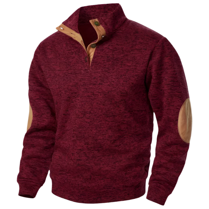 Classic casual men's knit sweater. Stylish warm winter jumper, comfortable long sleeve, crew neck.