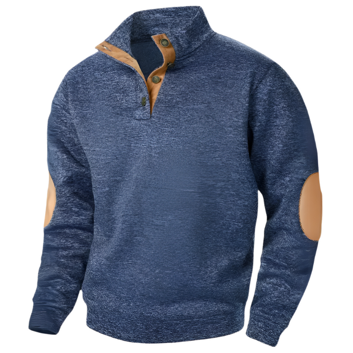 Warm knit long-sleeve men's sweater. Comfortable and cozy winter jumper, perfect casual outerwear.