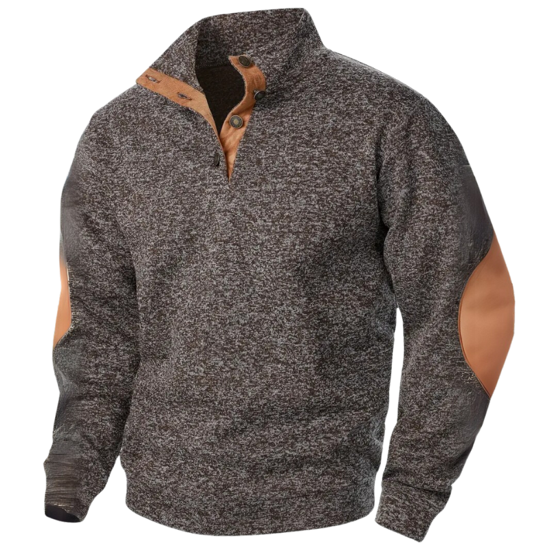 Stylish men's warm winter sweater. Classic crew neck long sleeve knit jumper, comfortable and cozy.