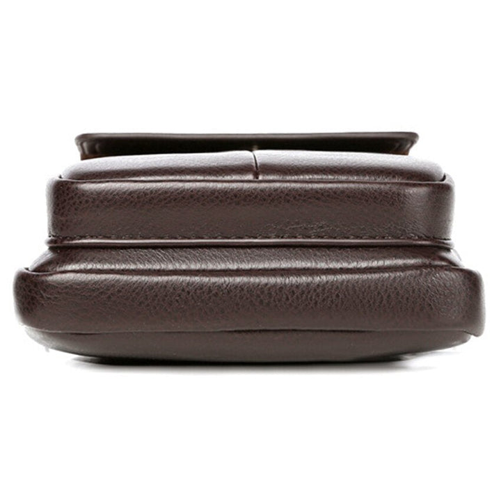 Compact men's PU leather crossbody bag with adjustable strap for everyday essentials & travel accessories.