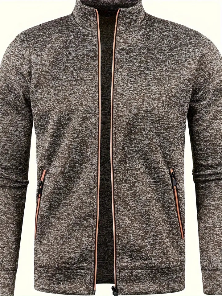 Casual men's zip-up vest, sleeveless jacket design with a stand collar for everyday versatility.