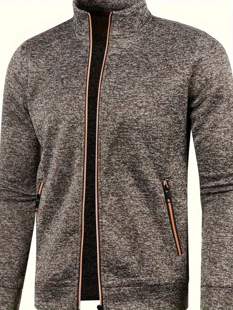 Everyday men's Core Vest, comfortable layering piece, zip-up style with stand collar.