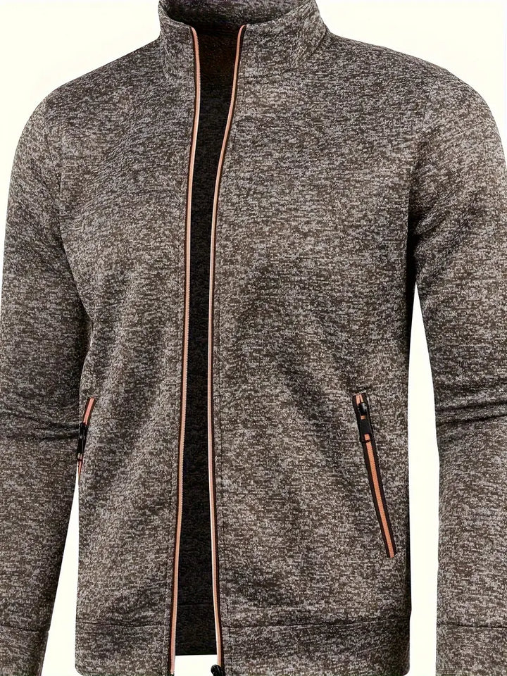 Everyday men's Core Vest, comfortable layering piece, zip-up style with stand collar.