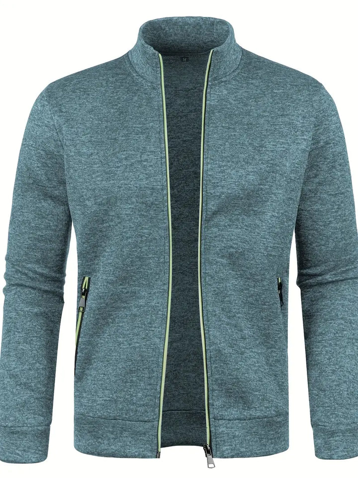 Stylish men's sleeveless jacket, a casual vest with front zip for versatile layering outerwear.