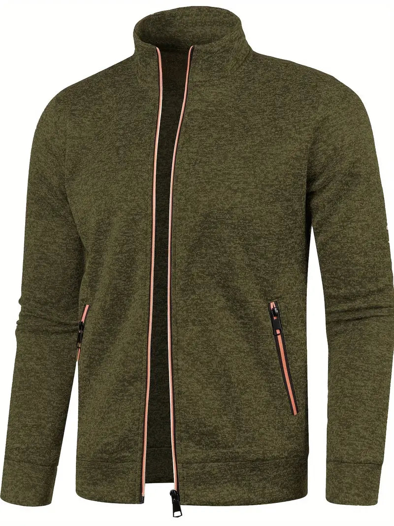 Durable men's zip-up vest, Core design with stand collar, perfect layering piece for casual wear.