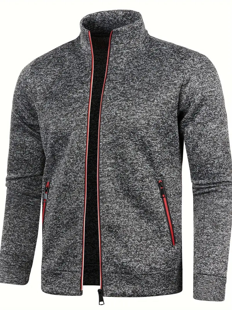 Essential men's sleeveless jacket, a zip-up vest with stand collar, ideal for casual outerwear.