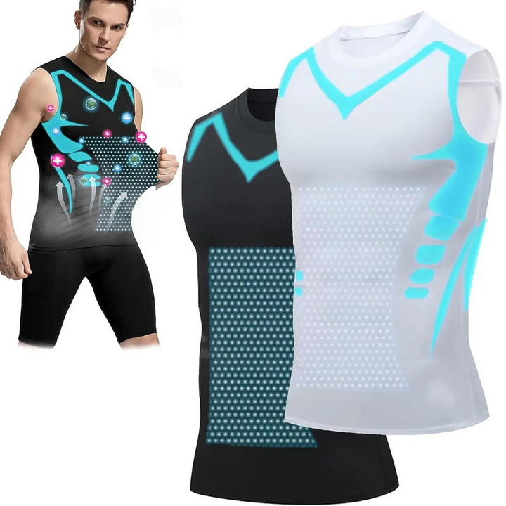 Activewear men's compression vest providing posture support & a sculpted look for fitness.