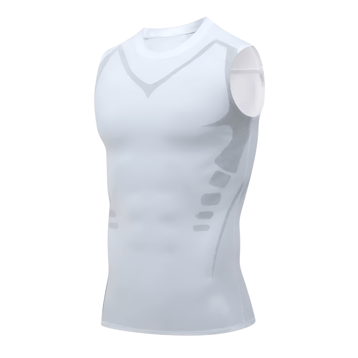 Men's activewear shaping vest, designed for a strong, toned look with comfortable compression.