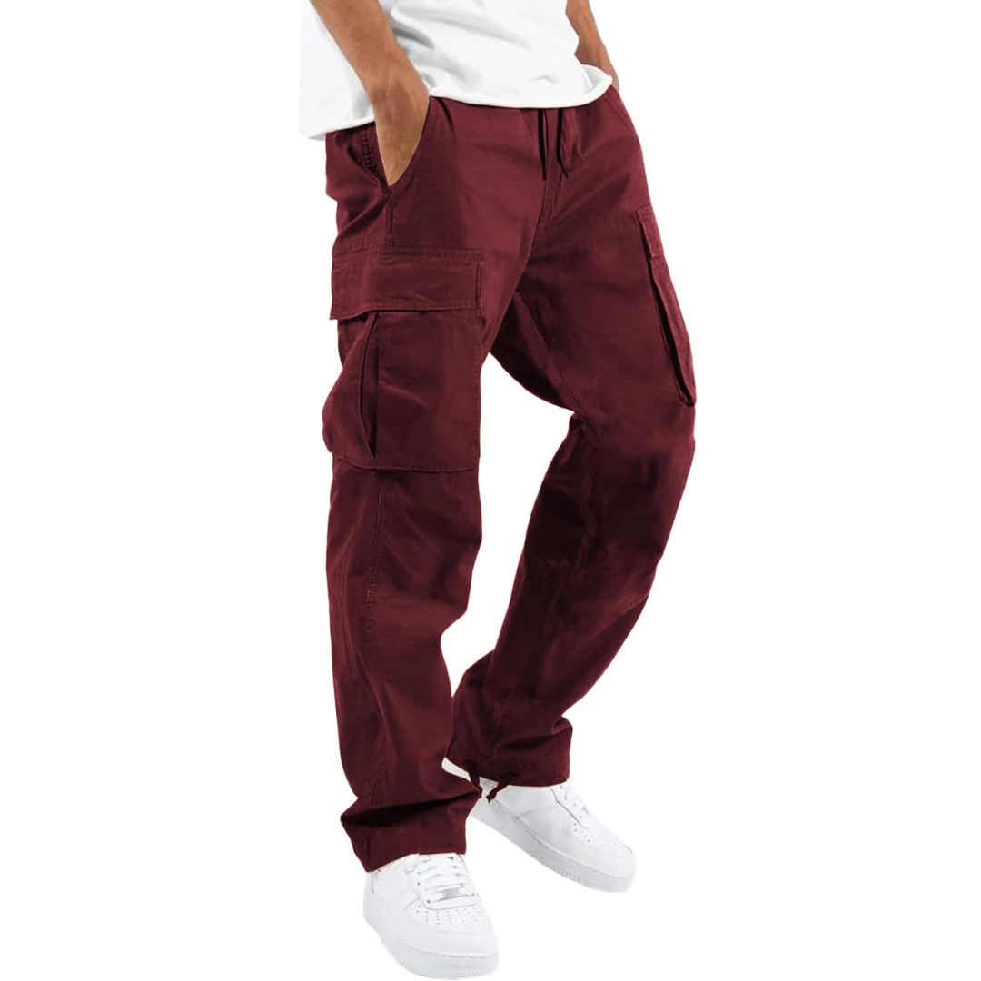 Stylish men's cotton cargo jogger pants for activewear, featuring spacious side pockets
