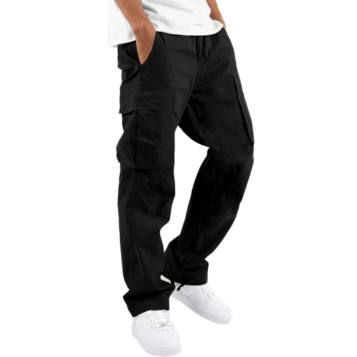 Stylish streetwear men's joggers, crafted from soft cotton with practical cargo detailing