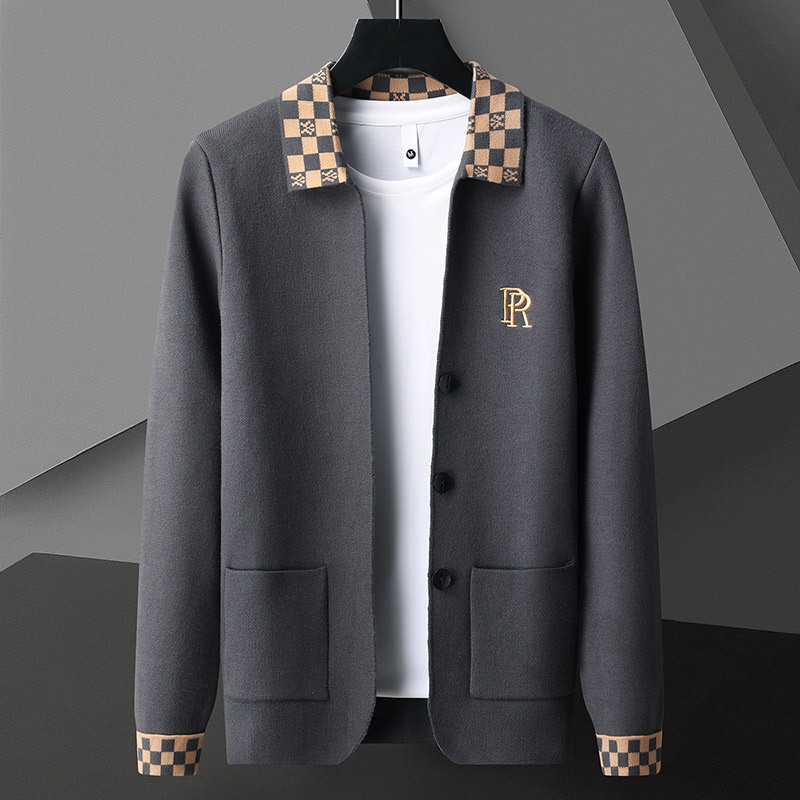 Comfortable men's long-sleeve button-up cardigan. Soft knit for cozy layering & everyday wear. Great fall/winter style.