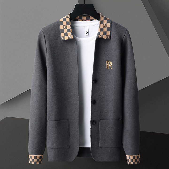 Comfortable men's long-sleeve button-up cardigan. Soft knit for cozy layering & everyday wear. Great fall/winter style.