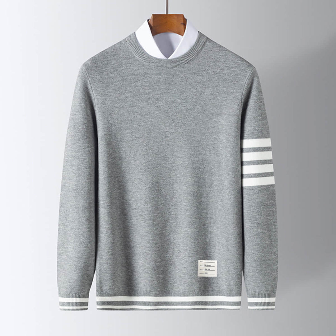 Stylish men's Camden long sleeve pullover sweater, offering tailored comfort for casual everyday wear.