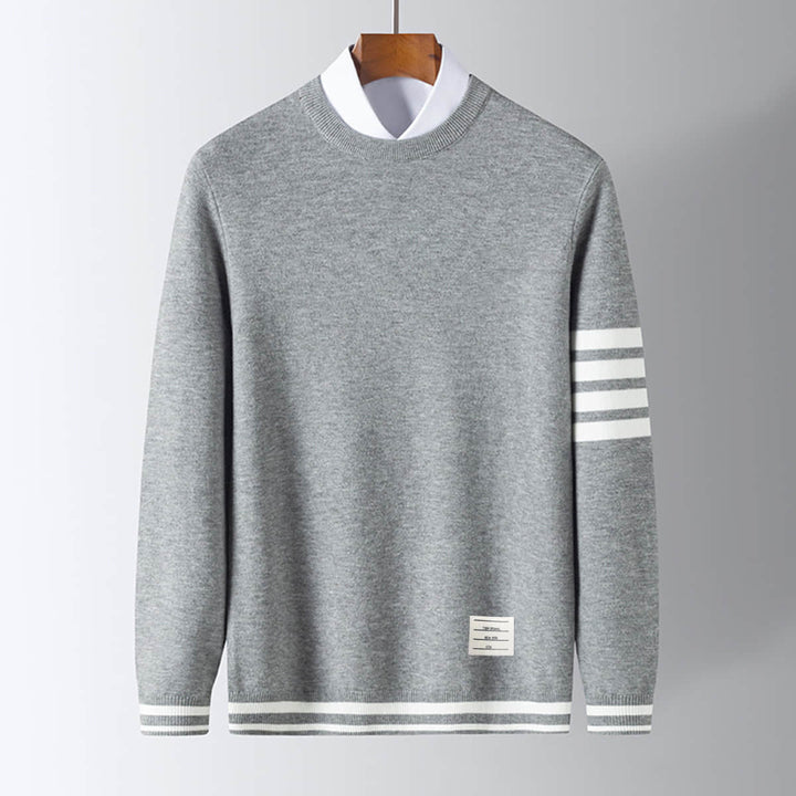 Stylish men's Camden long sleeve pullover sweater, offering tailored comfort for casual everyday wear.