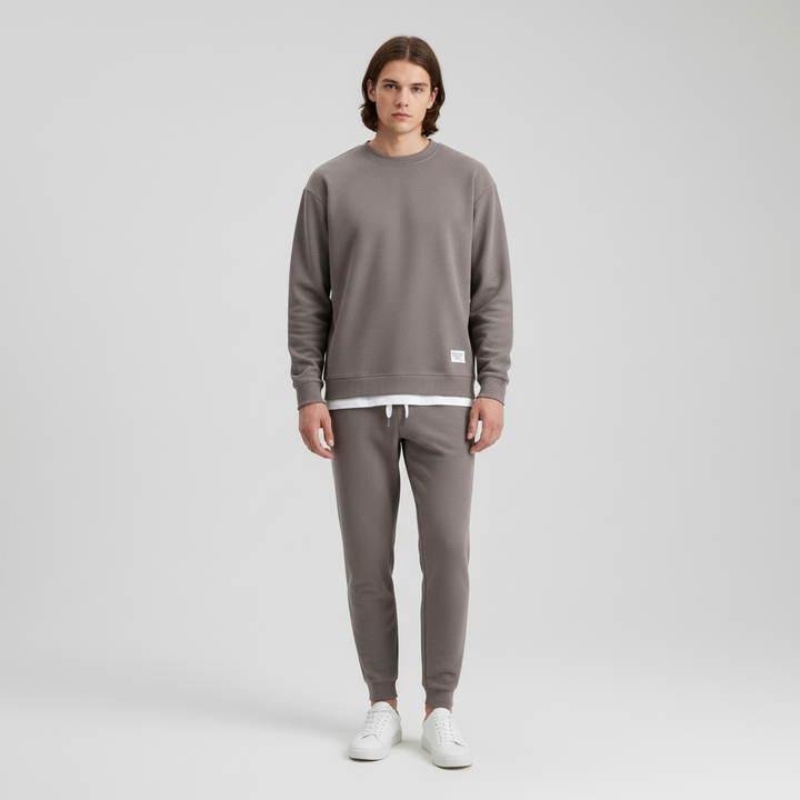 Men's black sporty tracksuit jacket, designed for loungewear and casual everyday comfort