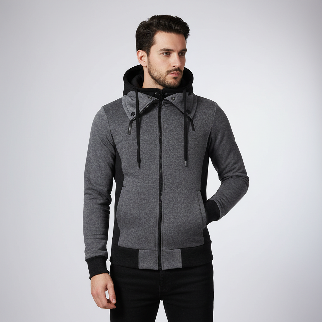 Rudolf fleece hoodie jacket for men, ideal for autumn casual style