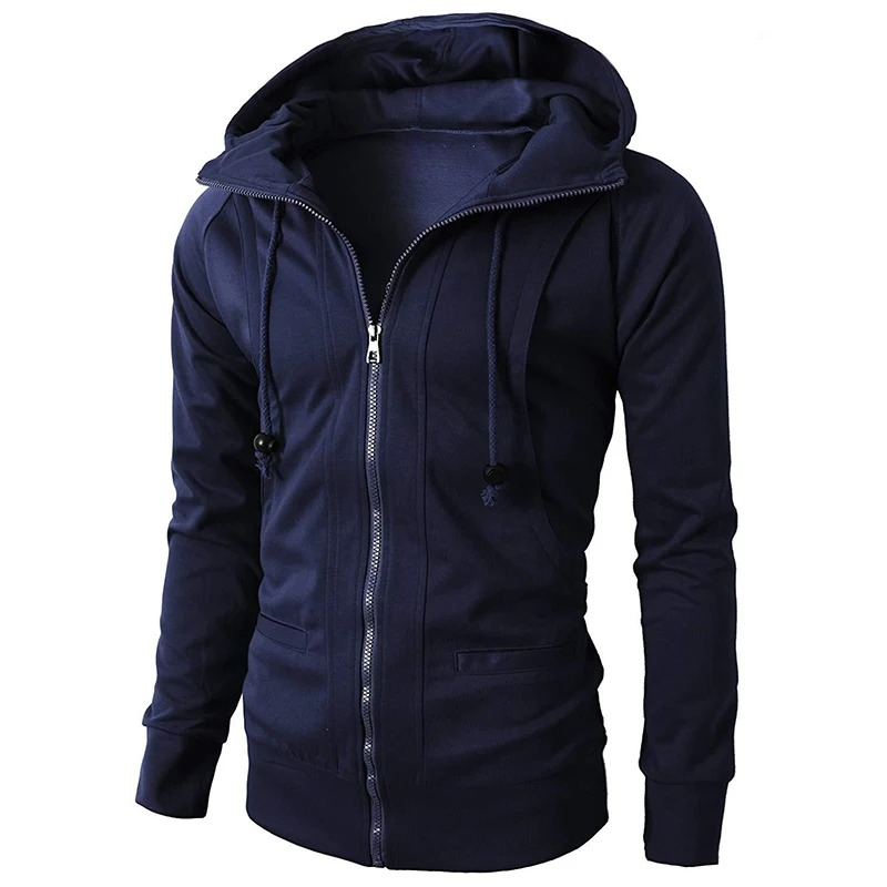 Stylish men's full-zip hoodie, ideal for casual wear, offering warmth and everyday comfort.