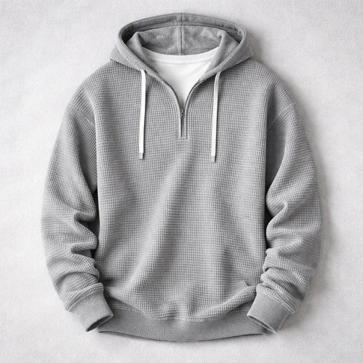 Soft & warm men's cozy Henley pullover hoodie for ultimate comfort and casual everyday style.