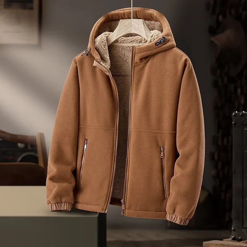 Men's cozy hooded winter jacket, perfect warm outerwear for everyday comfort and style.