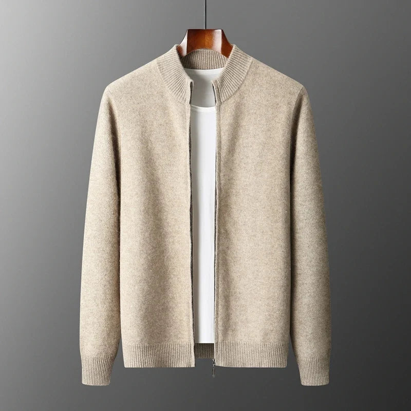 Men's cozy knit cardigan sweater, a soft and comfortable button-front top for winter casual wear.